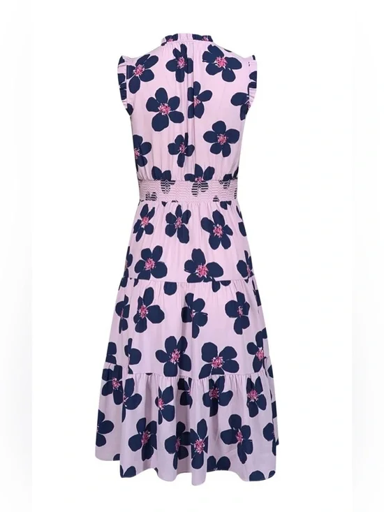 KATE SPADE - Lavender & Navy Floral Sleeveless Dress Size: Medium - Picture 2 of 4